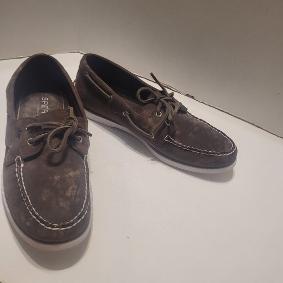 Sperry Top-Sider A/O 2-Eye Nubuck Brown Suede Boat Men's Hommes Shoe/Loafer 11.5 - Picture 6 of 11